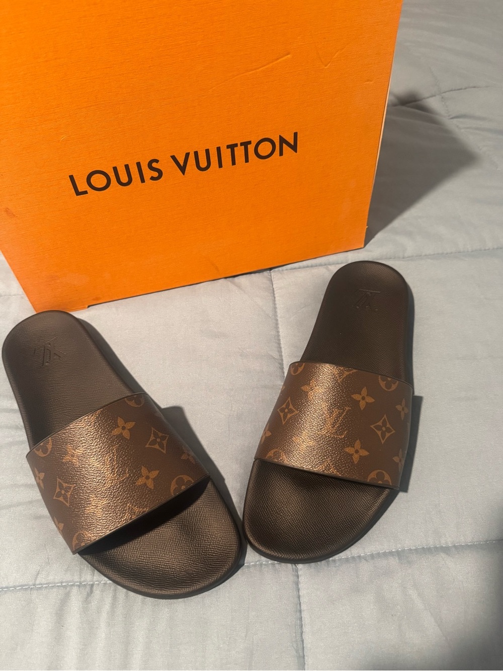 Louis Vuitton Brown Monogram Slide Sandals